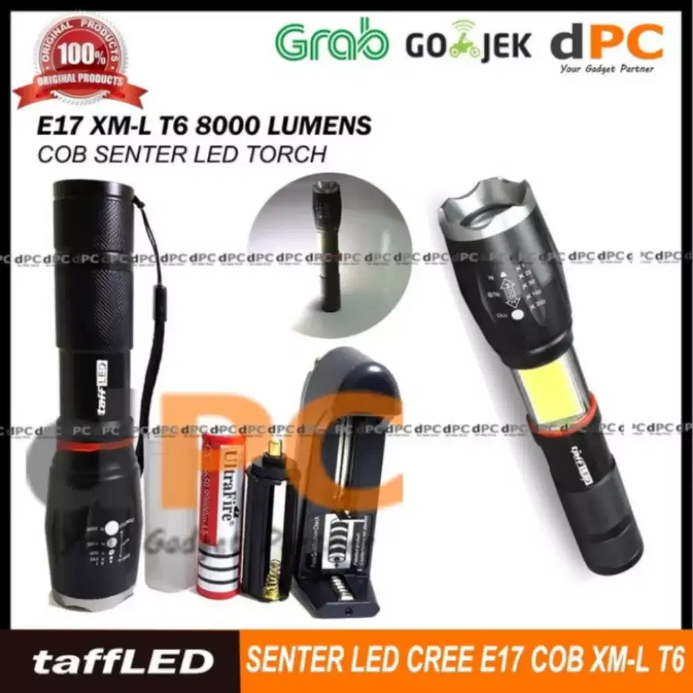Senter cob E17 8000 lumens