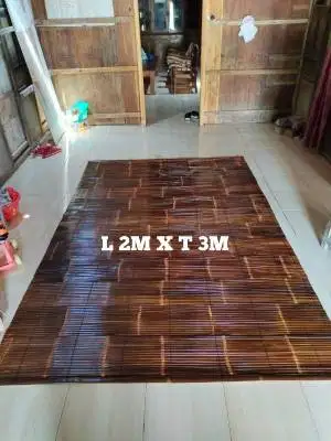 Jual tirai bambu Wulung hitam Krey di Vernis pliture 2 x 3 m