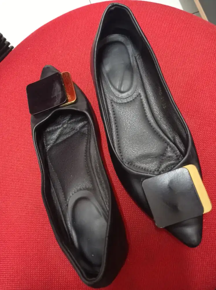 Sepatu Hells/Kerja Kulit Hak Tahu