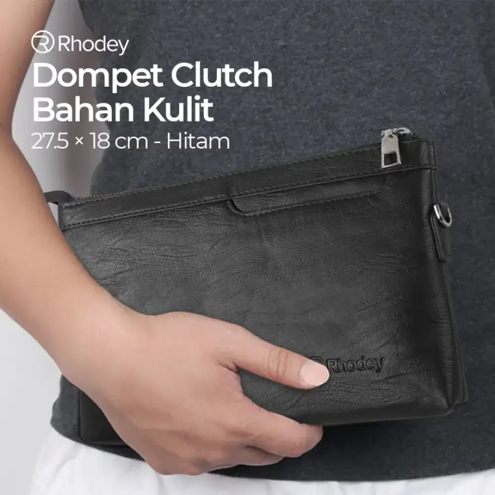 Rhodey dompet clutch pria bahan kulit