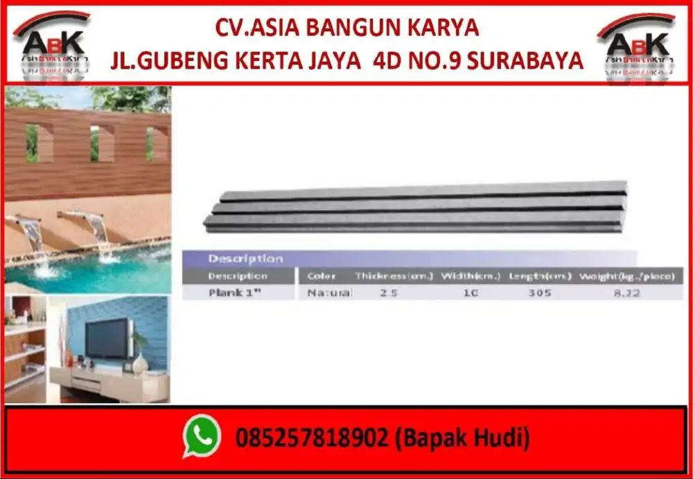 CONWOOD PLANK 1in + JASA PASANG HARGA BEDA