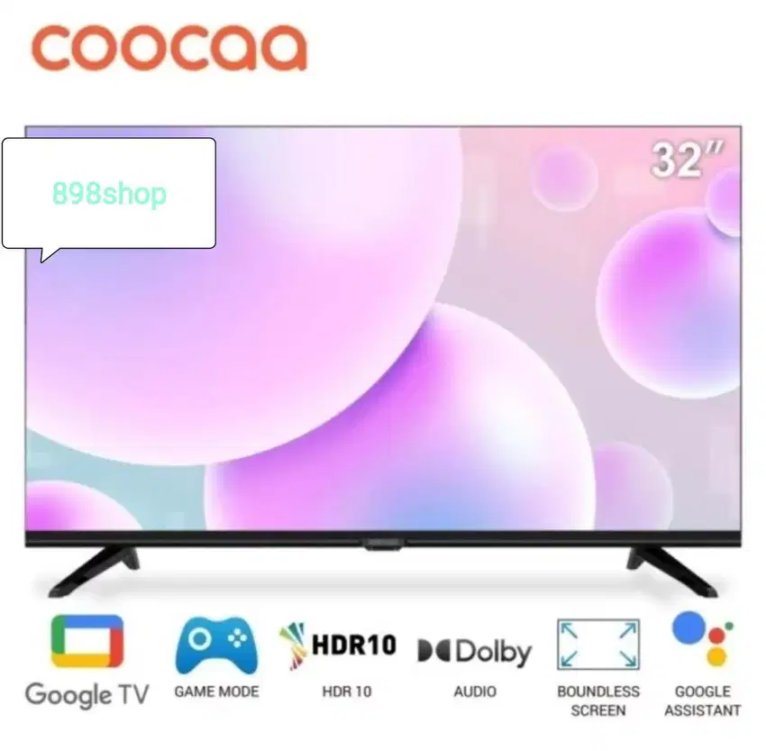 Coocaa LED TV 32 Google TV Android 11 Frameles Dolby Digital TV Resm