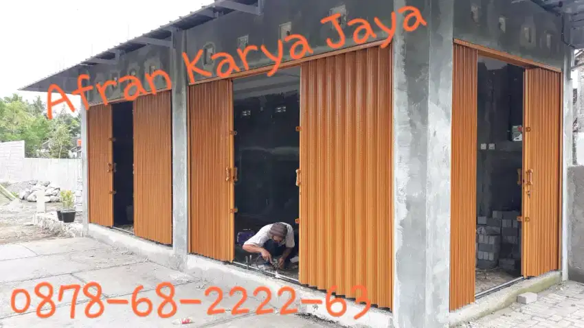 Pintu folding gate buat garasi toko warung kios warna bebas garansi