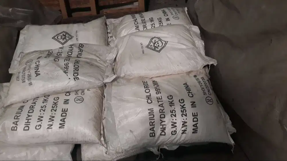 Jual bahan kimia Barium Chloride ex China zak 25 kg