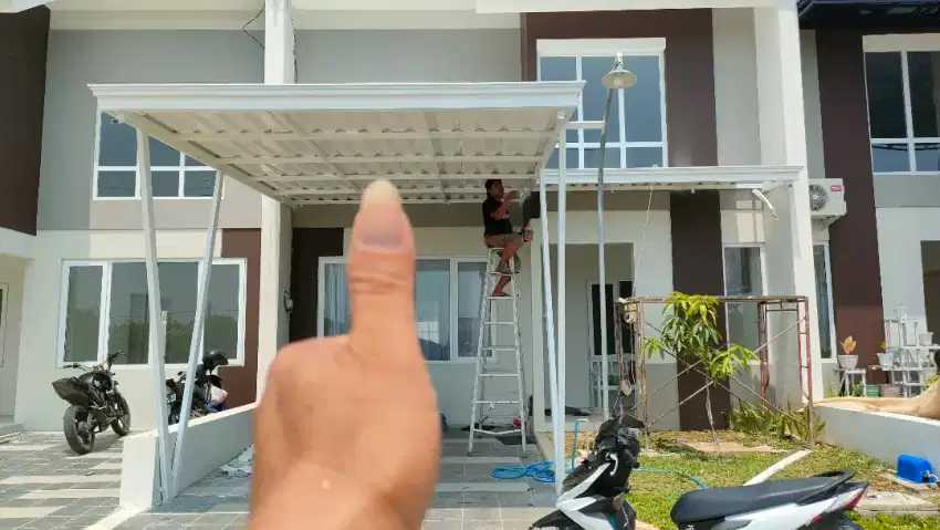 BIKIN KANOPI MINIMALIS ATAP DINGIN KEDAP SUARA UPVC ALDERON