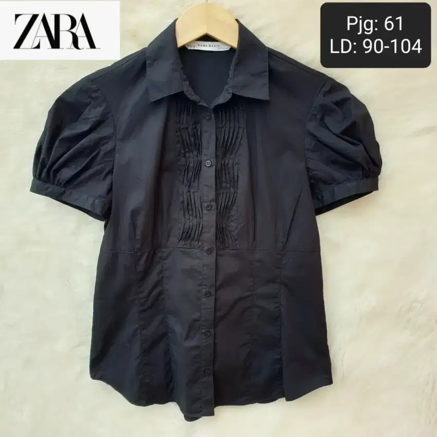 ZARA BASIC Blouse Kemeja Lengan Pendek Wanita