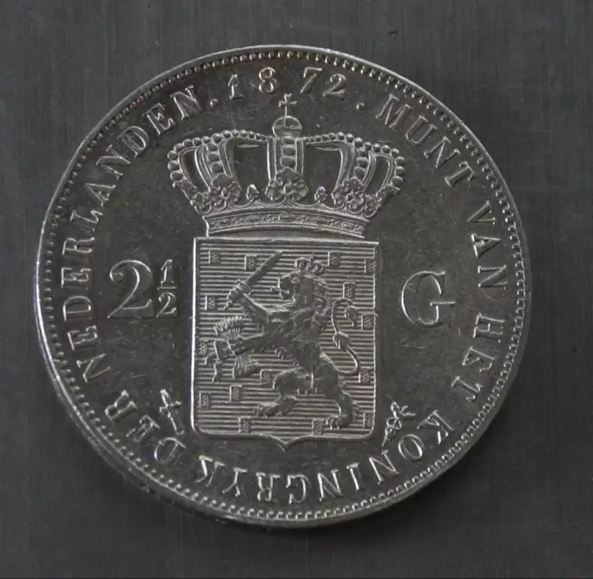 koin 2 1/2 gulden King Willem 3 1872 (m22)