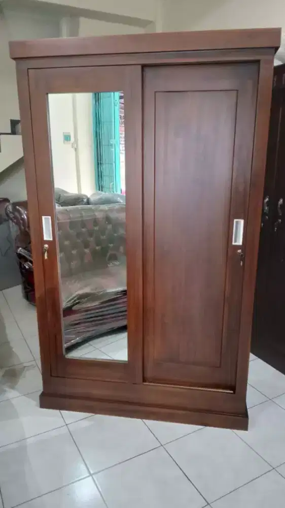 Lemari Pakaian Jati 2pintu Sliding/Geser