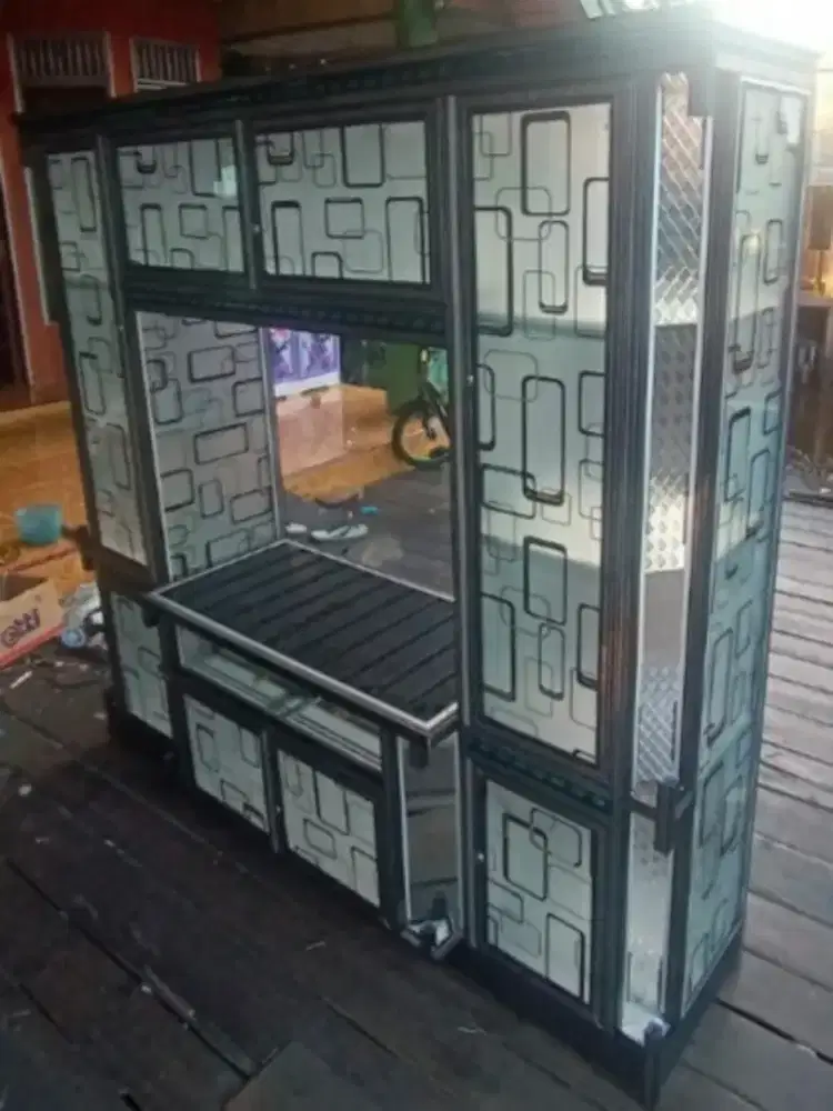 (Furniture Tempat Televisi Modern Minimalis Tinggi Aluminium Mewah)