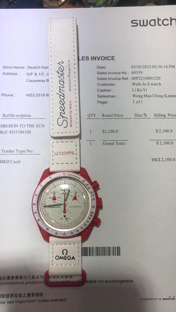 For sale watch brand omega X swatch fullset box ori dan recipt