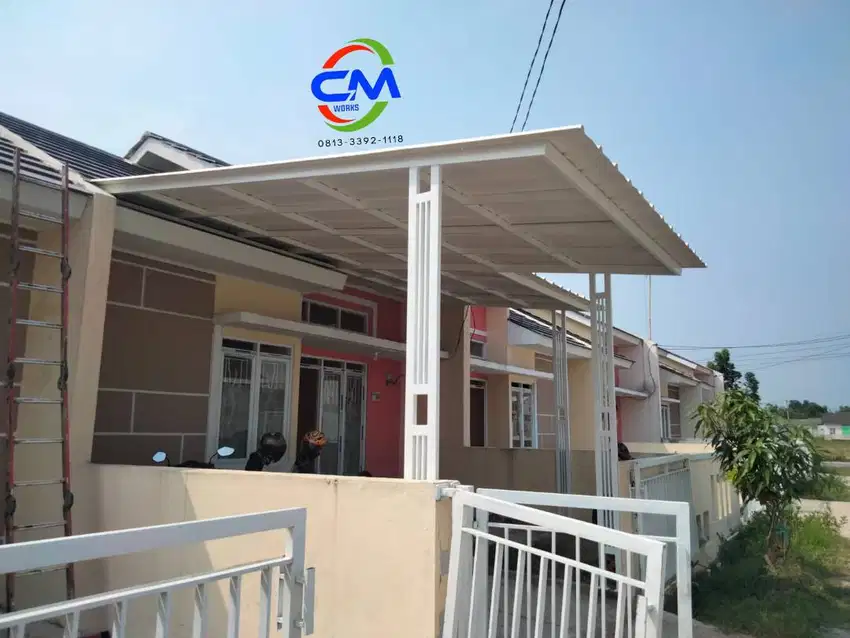 KANOPI BESI HOLLOW ATAP SPANDEK ALDERON SOLARTUFF