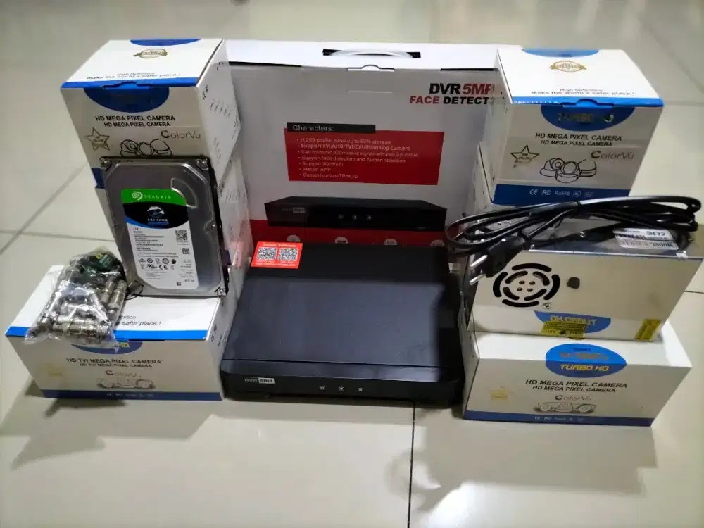 PAKET KOMPLIT CCTV 8CH 5MP COLORVU