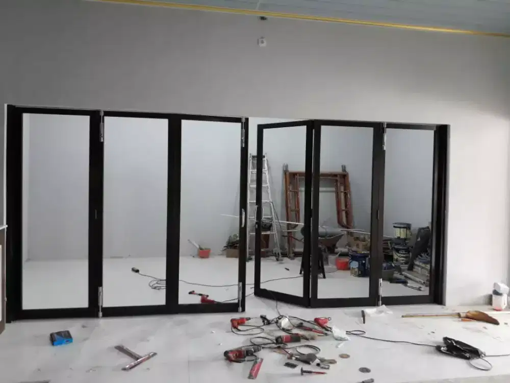 Pintu sleding kaca geser alumunium pintu lipat