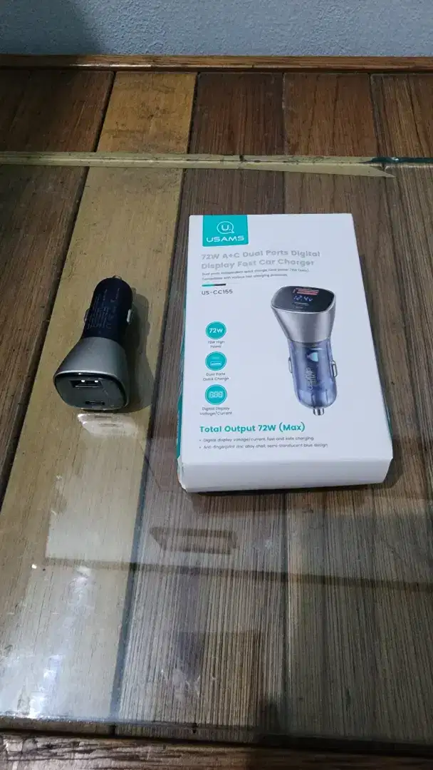 72w charger mobil type C dan USB fast quick charge