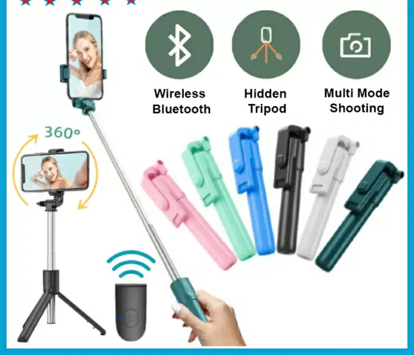 Tongsis Tripod Tomsis bluetooth 3in1 selfie