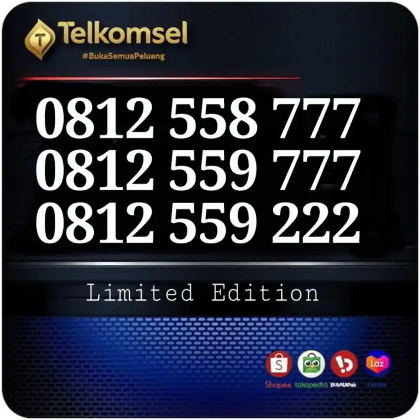 Nomor Cantik Super Premium Telkomsel Simpati 10 Digit triple 777 n 222