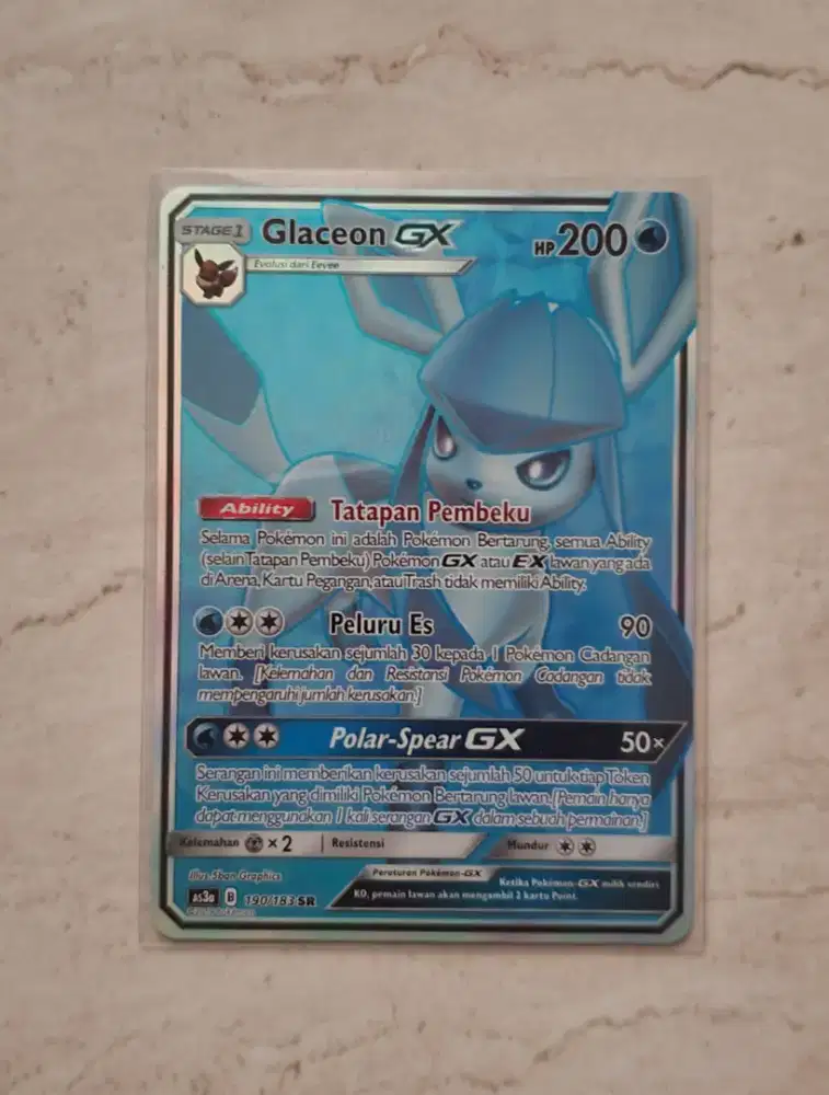 Glaceon GX SR (Full Art, AS3a, Secret Rare, Kartu Pokemon, Card, TCG)