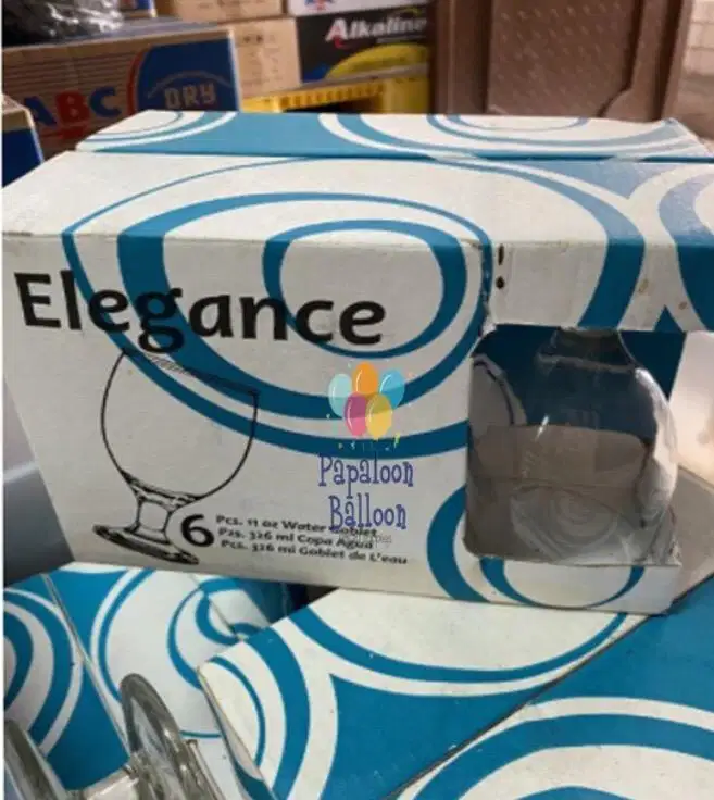 Gelas elegan 1 dus isi 6 pcs water goblet air putih gelas hotel