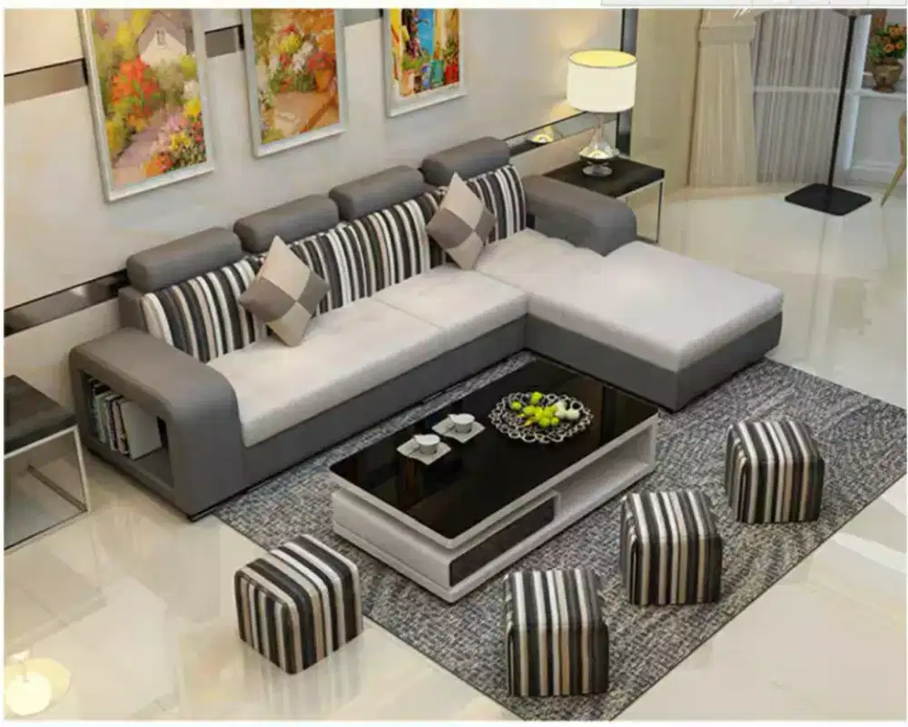 PROMO Sofa Minimalis L Shape Kualitas Premium grade A Gratis