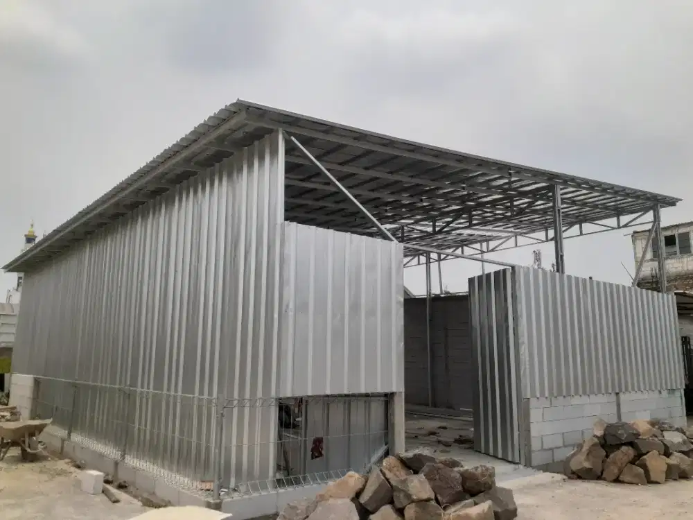 Konstruksi bajaringan kanopi,partisi,atap rumah bajaringan