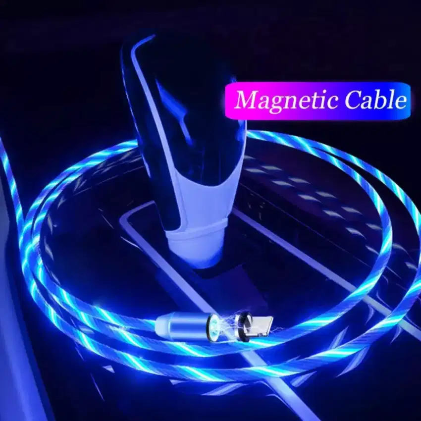 Kabel Charger Micro USB Magnetik LED Glow