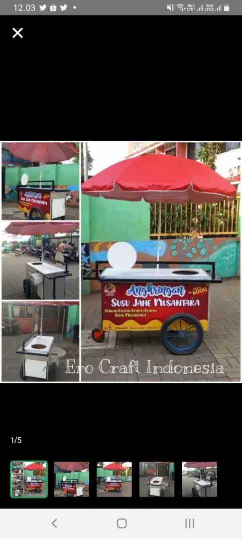 Gerobak angkringan susu jahe baru