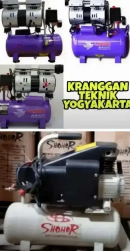 (KRANGGAN TEKNIK)kompresor listrik oiless kompresor silent utk ngecat