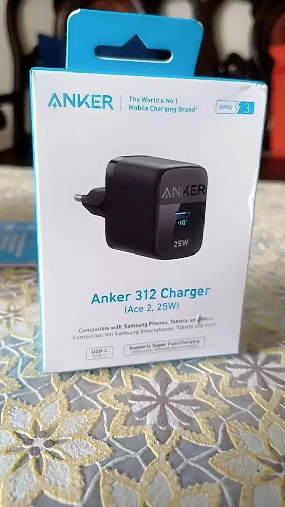 Anker 312 Adaptor 25W Charger USB-C PPS PD A2642 Iphone Samsung Pixel