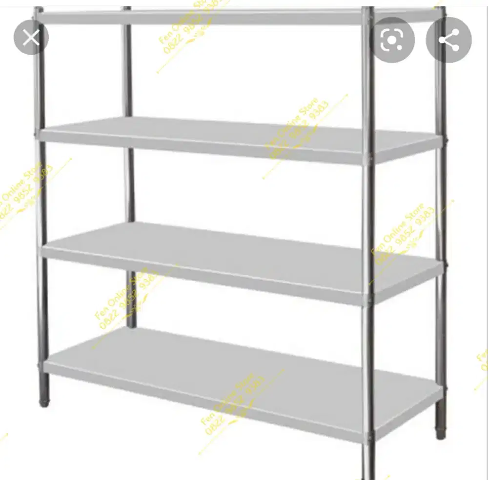 Multirak/Rak penyimpanan 4 susun Stainless steel Anti karat Kuat