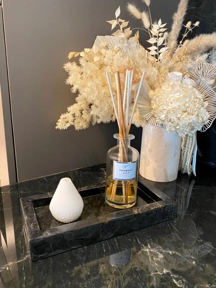 tatakan marmer / marble tray / luxury tray marble labradorite