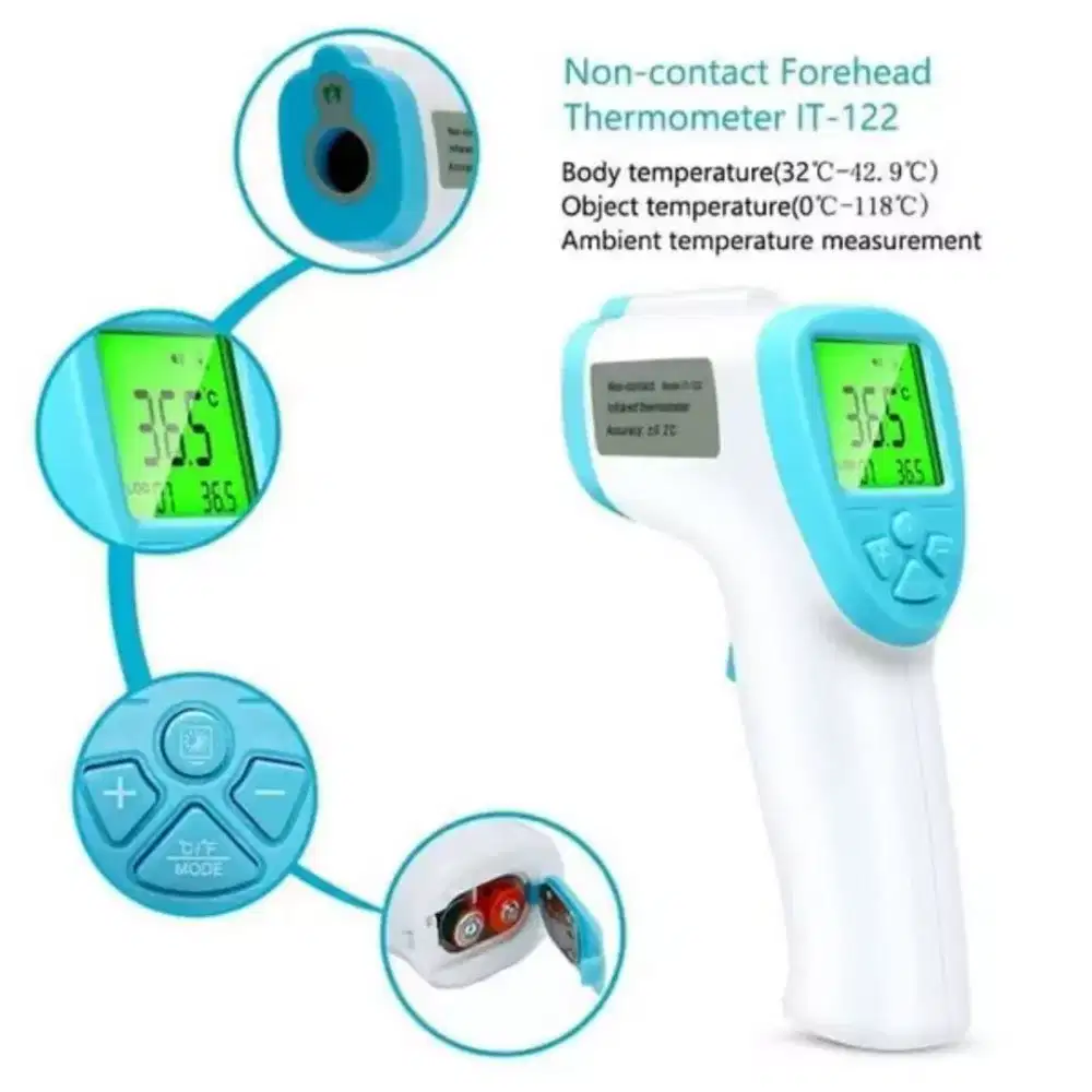 Termometer Digital Infrared Non Contact / Thermometer Gun Laser Tubuh