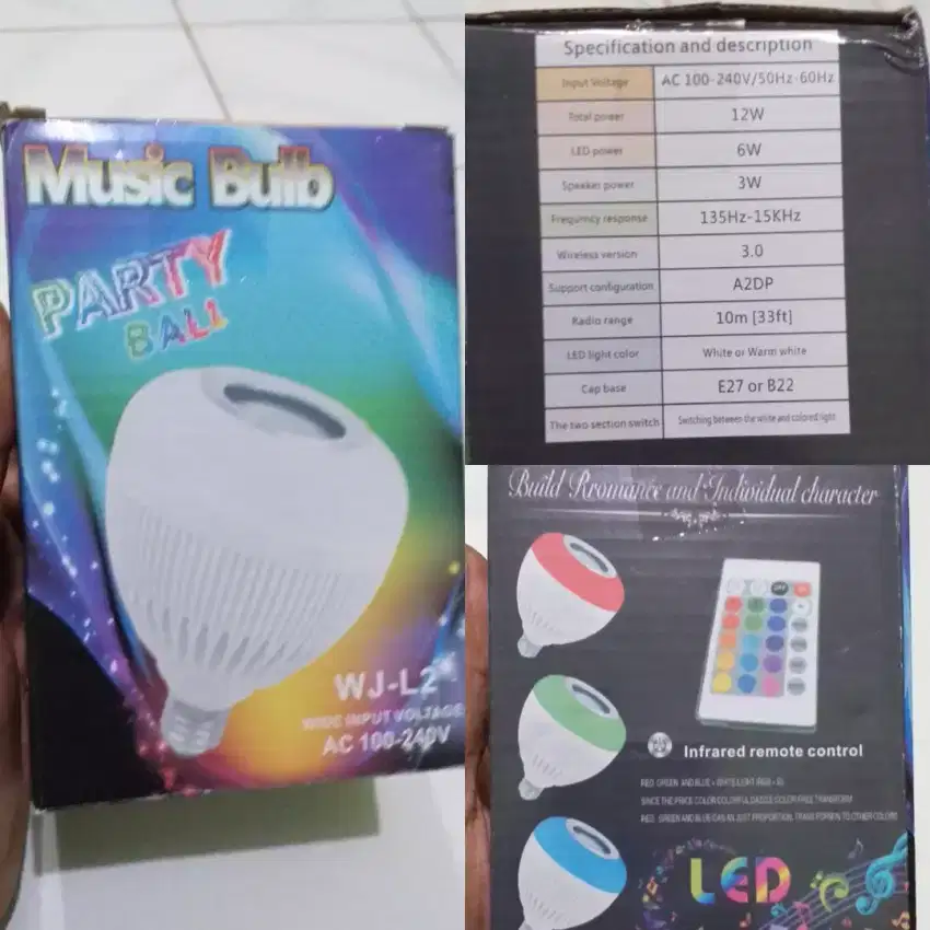 Lampu rgb disco bluetooth musik