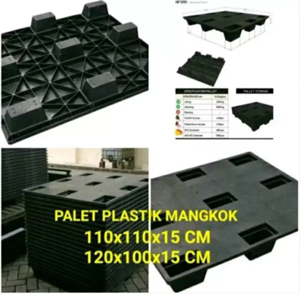 Palet plastik kaki mangkok 120*100*15cm