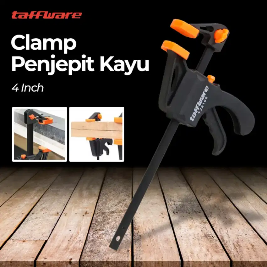 Taffware Speed Squeeze Ratcheting Clamp Penjepit Kayu 4 Inch