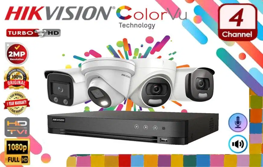 Paket CCTV HIKVISION 2 MP Full HD ColorVu Audio [4 Camera]