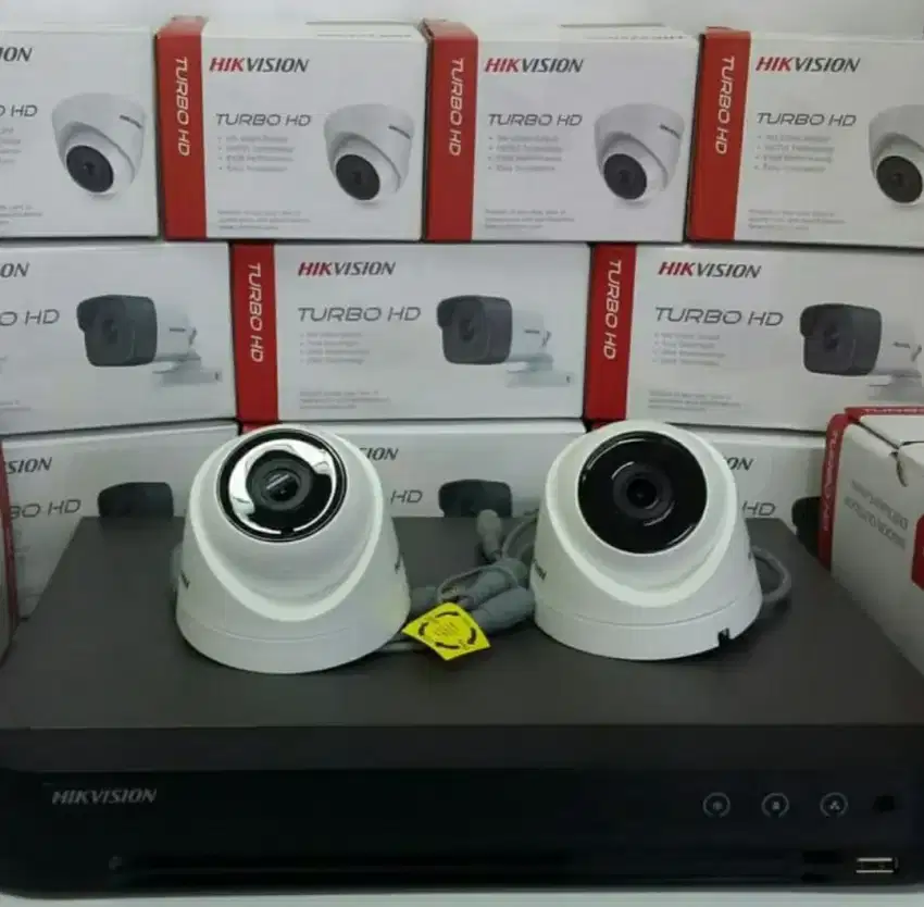 Paket lengkap 2 kamera cctv Hikvision 5 Mp Gratis pasang terima beres.