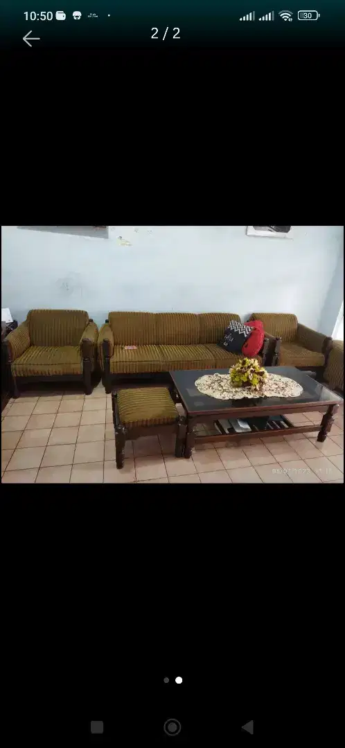 1 set kursi jati bekas tanpa Meja