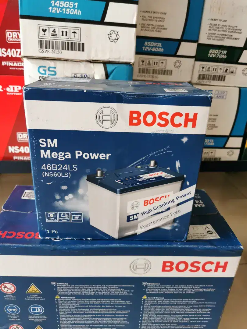 AKI BATERAI KERING BOSCH NS60LS/NS 60LS MOBIL CRV HRV GARANSI 1 TAHUN