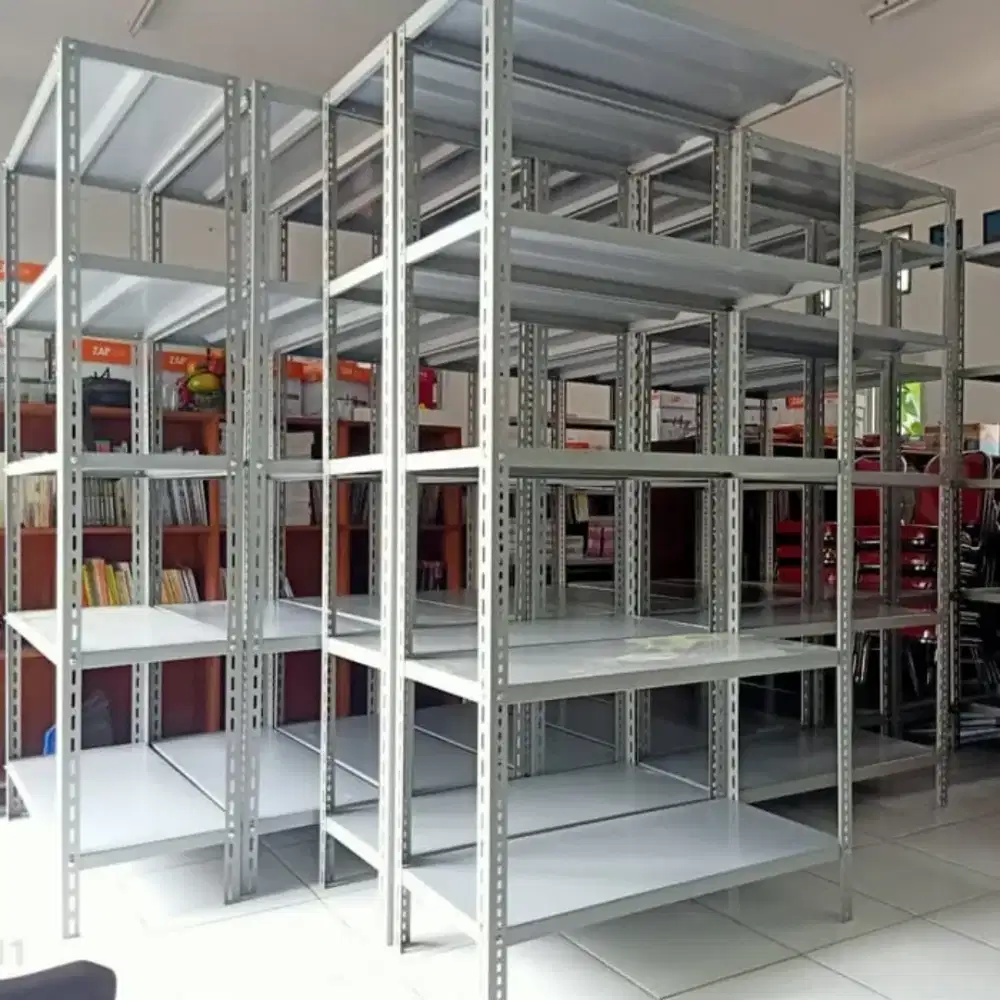 Rak besi siku serbaguna 5 susun plat tebal 0,8ml