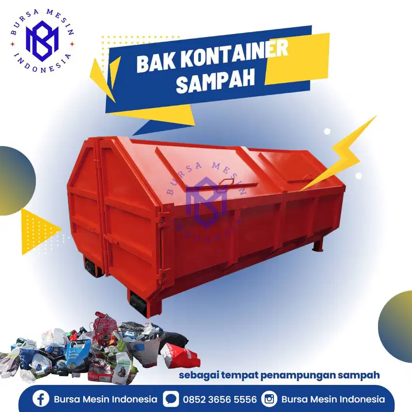 BAK SAMPAH KONTAINER 6M3 TERBUKA DAN TERTUTUP TERLARIS!