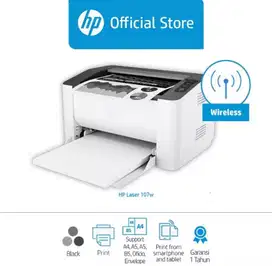 PRINTER HP LASERJET 107W PRINT ONLY+WiFi MONOCHROME (HITAM PUTIH)