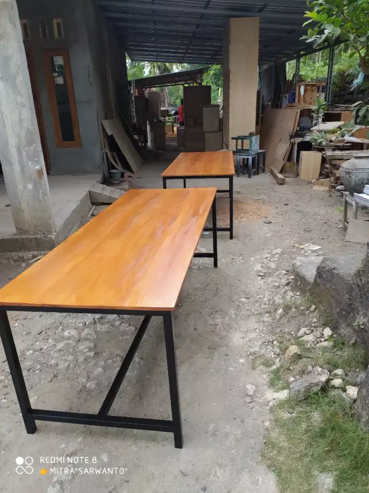 meja panjang 200cm rangka besi
