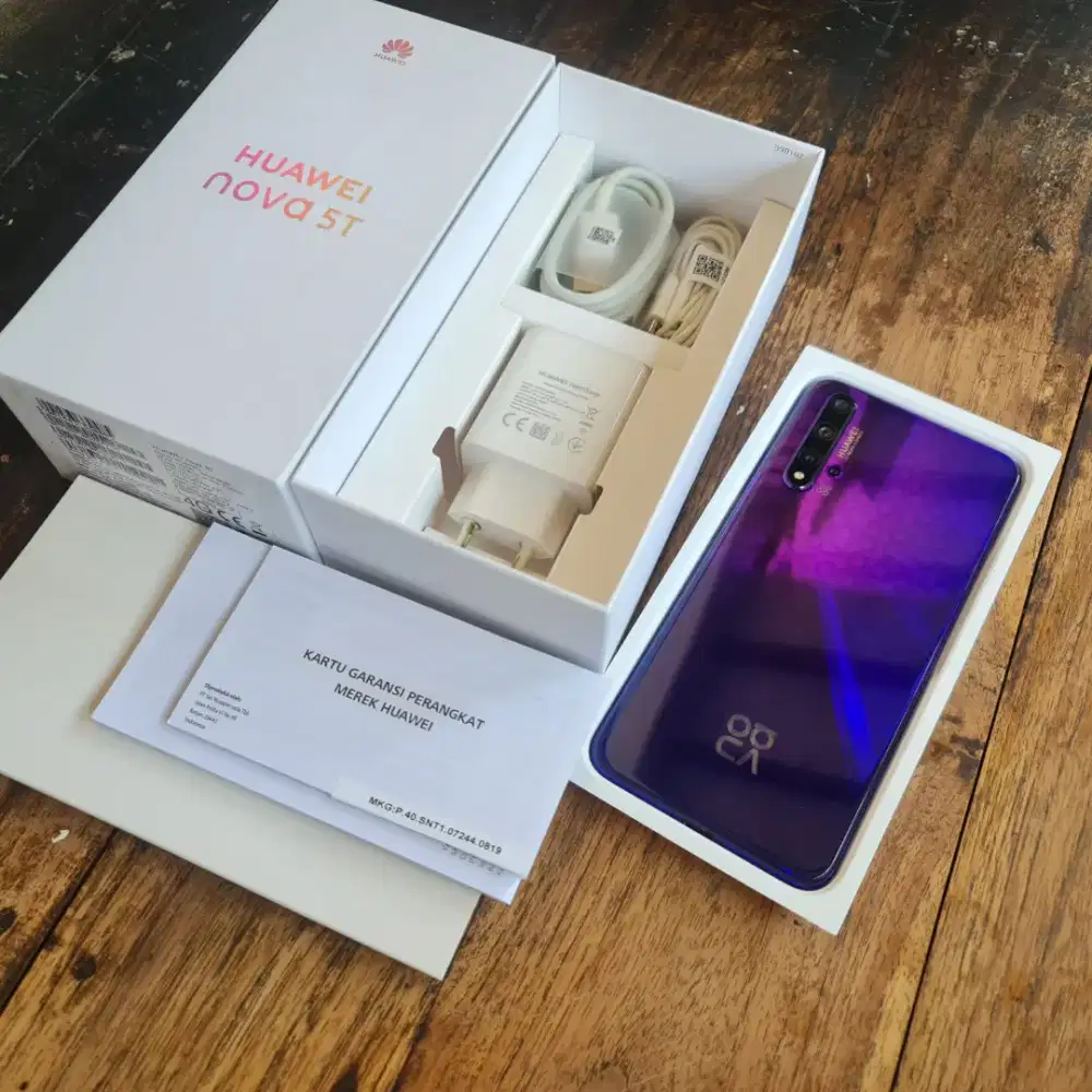 Huawei Nova 5T Ungu Purple Ada GMS Ada NFC Like New Lengkap Ori
