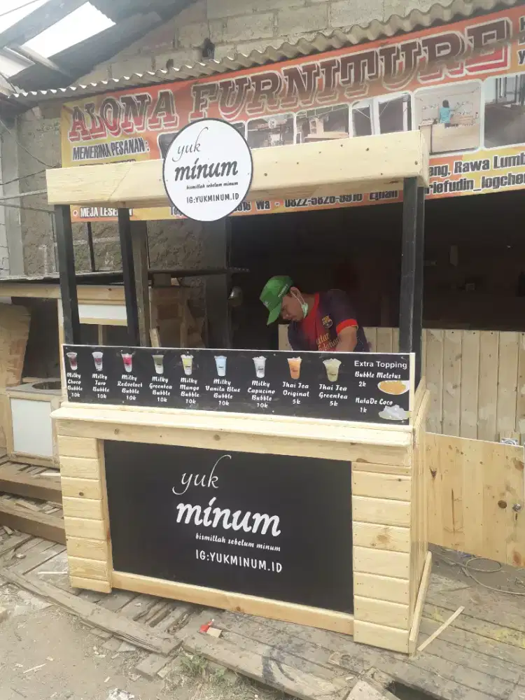 Booth / Gerobak jati Belanda cocok untuk thai tea