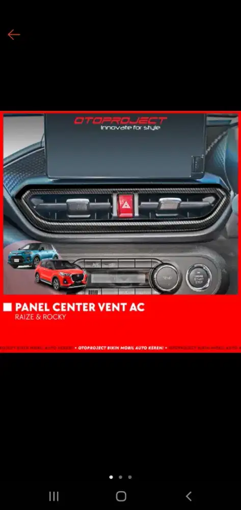 Panel center vent AC toyota raize