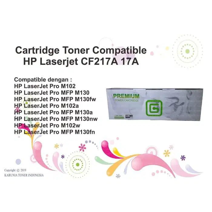 Cartridge Toner Compatible For Printer HP LaserJet CF217A 17A Pro M102