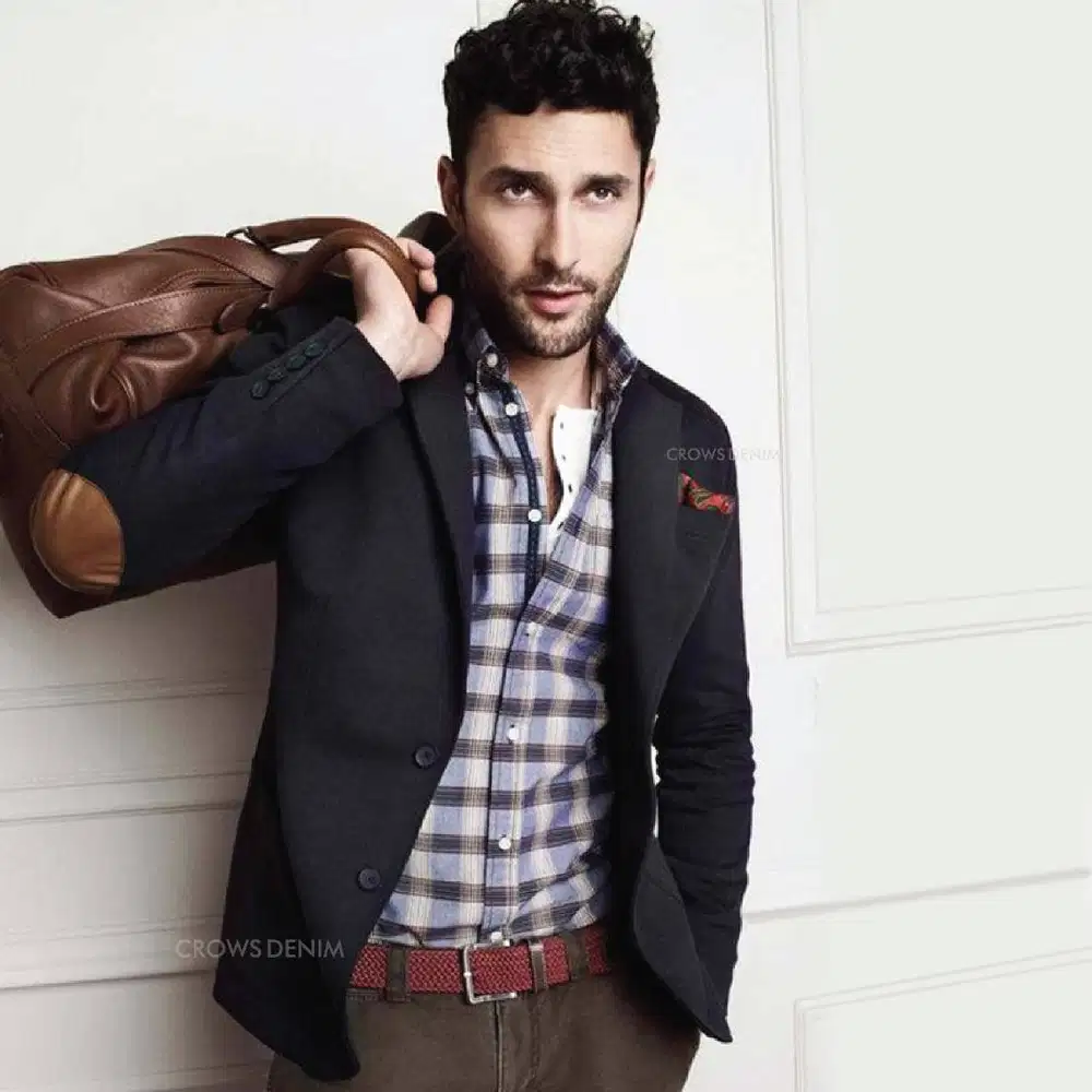 Jas Cowok Preppy Style Casual