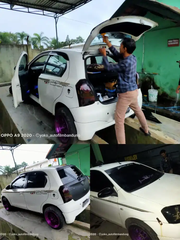 Kaca film hitam silver hijau ready