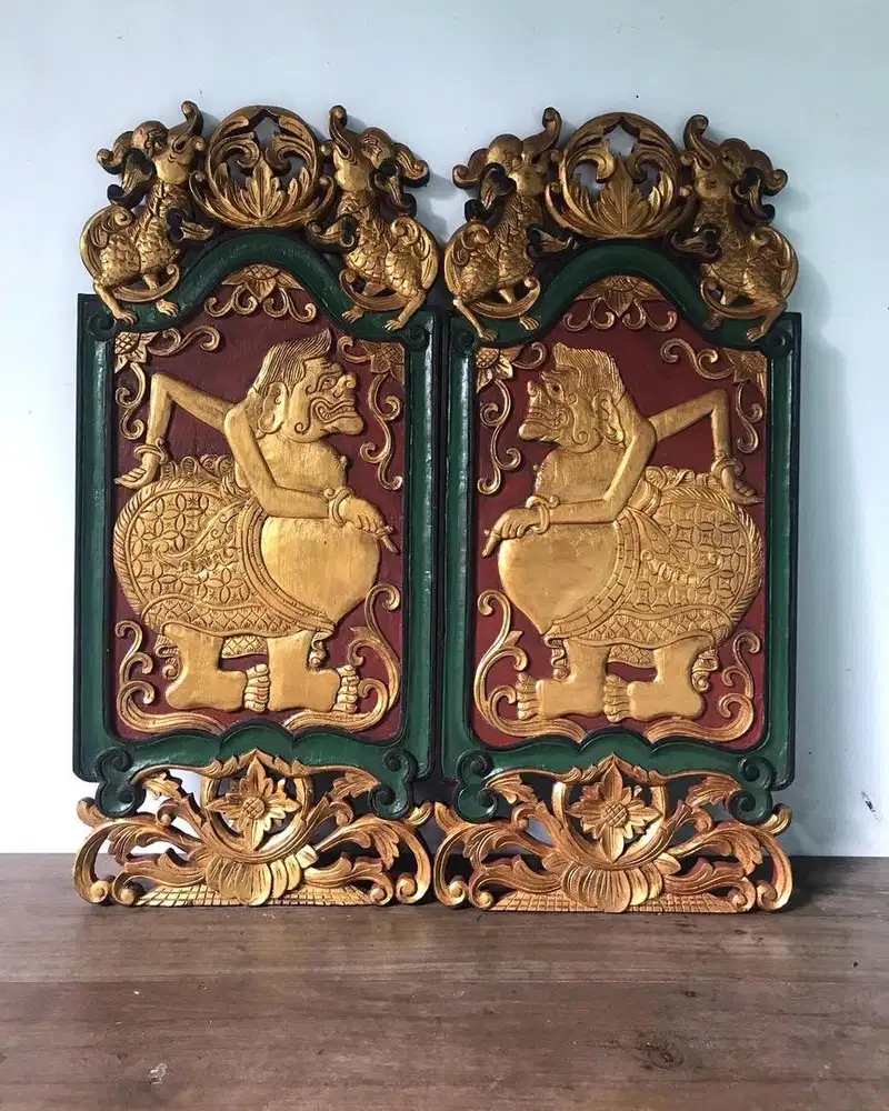 Sepasang Blawong Semar jati tua 100%