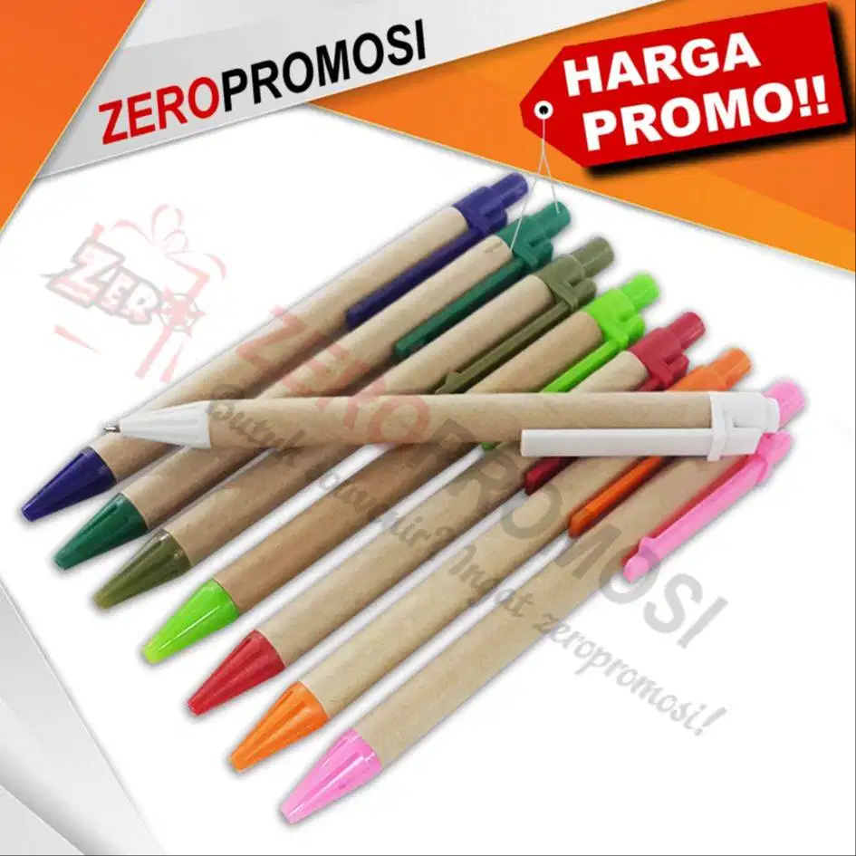 Souvenir Pulpen Promosi Pen Kertas Recycle Cetak Logo
